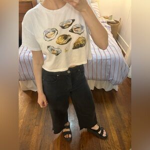 AS Colour Oyster Print Crop Tee – Size S (White)